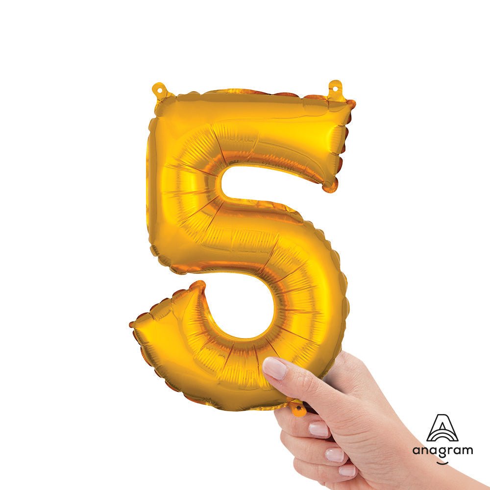 Foil Balloon Number 5 Gold