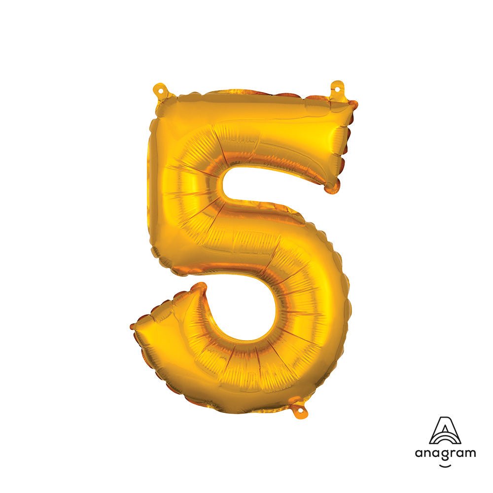 Foil Balloon Number 5 Gold