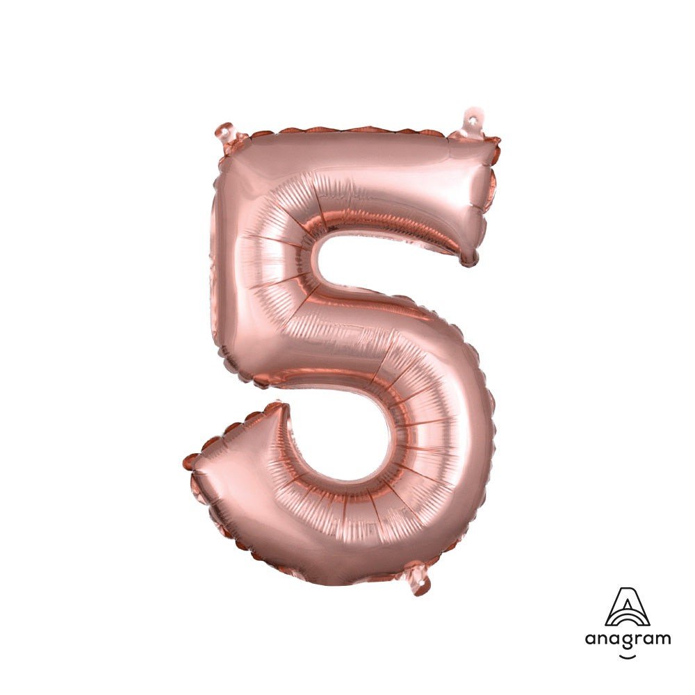 Foil Balloon Number 5 Rose Gold