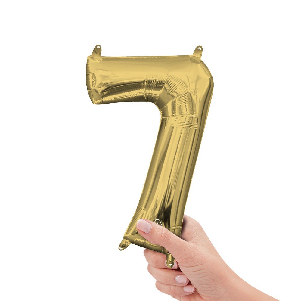 Foil Balloon Number 7 White Gold
