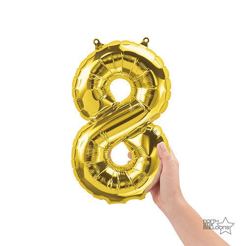 Gold Number 8 Foil Balloon