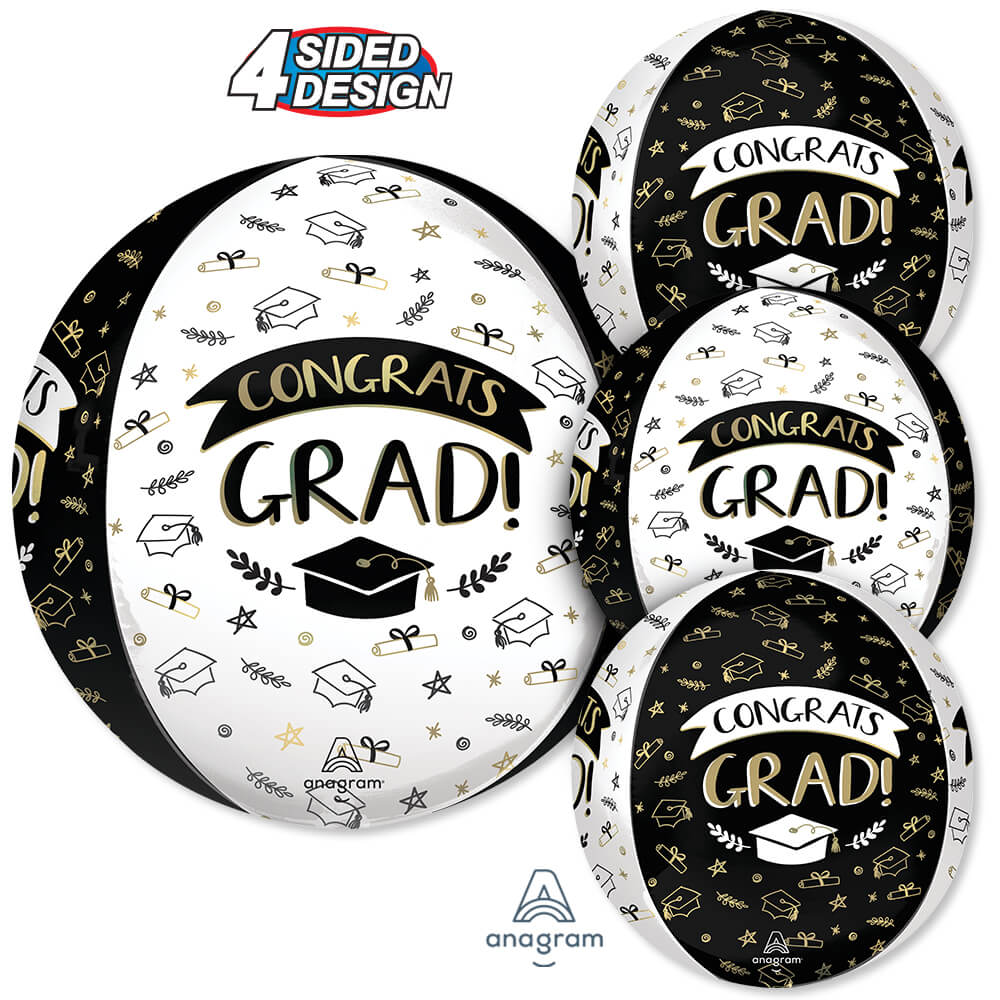Graduation Foil Orbz Balloon