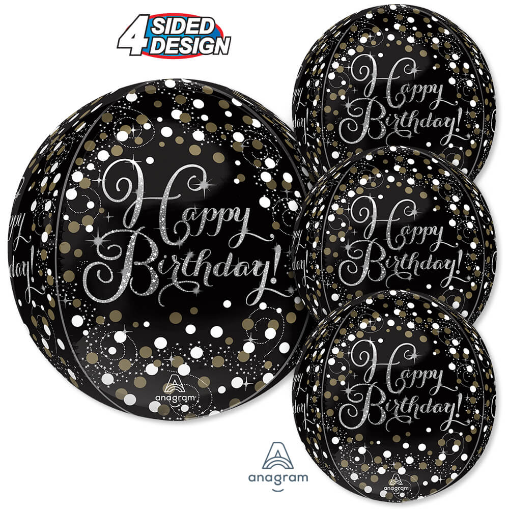Foil Balloon Sparkling Birthday Orbz