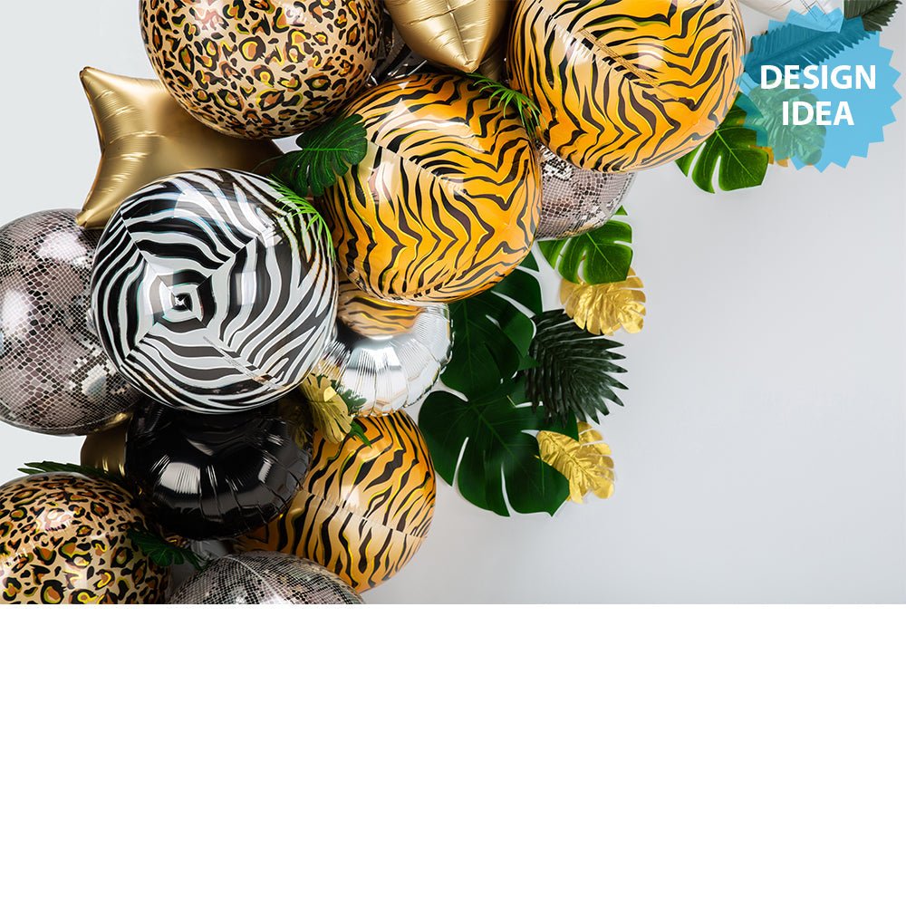 Foil Balloon Zebra Print Orbz 16 Inch