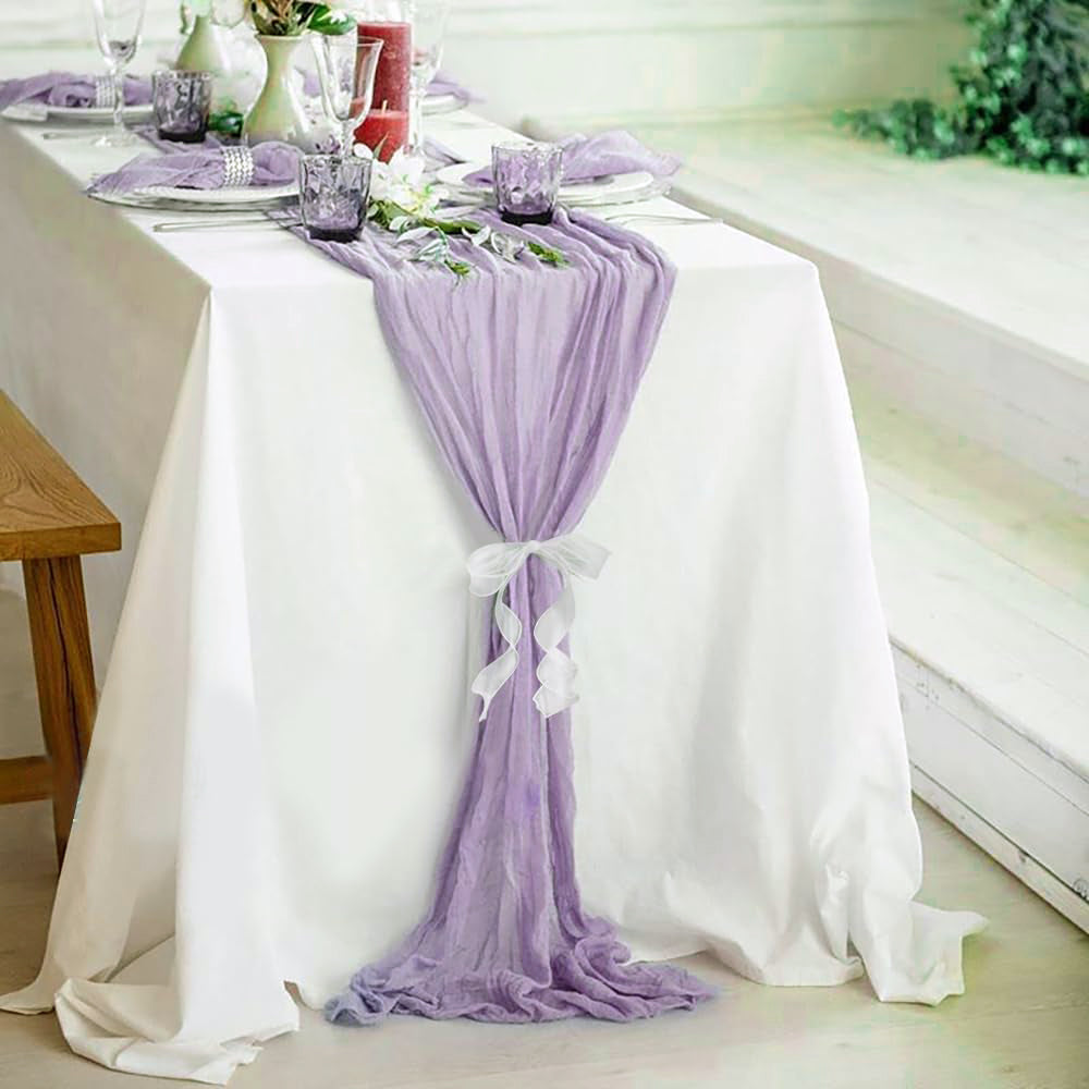 Gauze Cheesecloth Table Runner 10 ft x 38 in Lavender