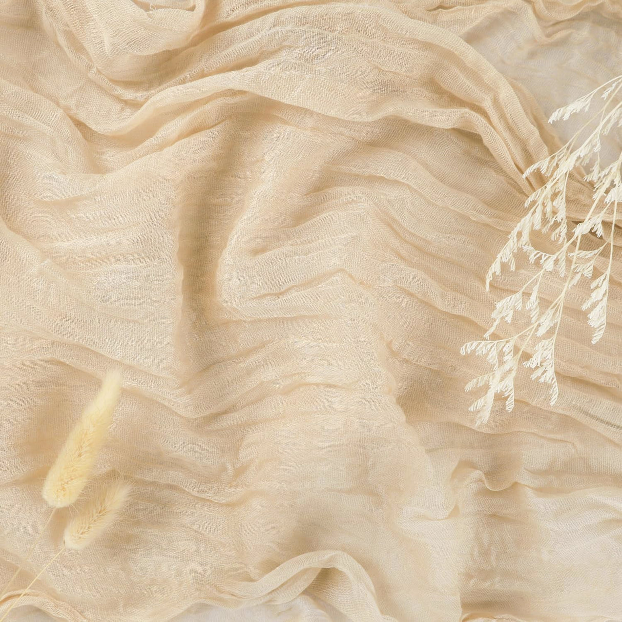Gauze Cheesecloth Table Runner 10 ft x 38 in Champagne
