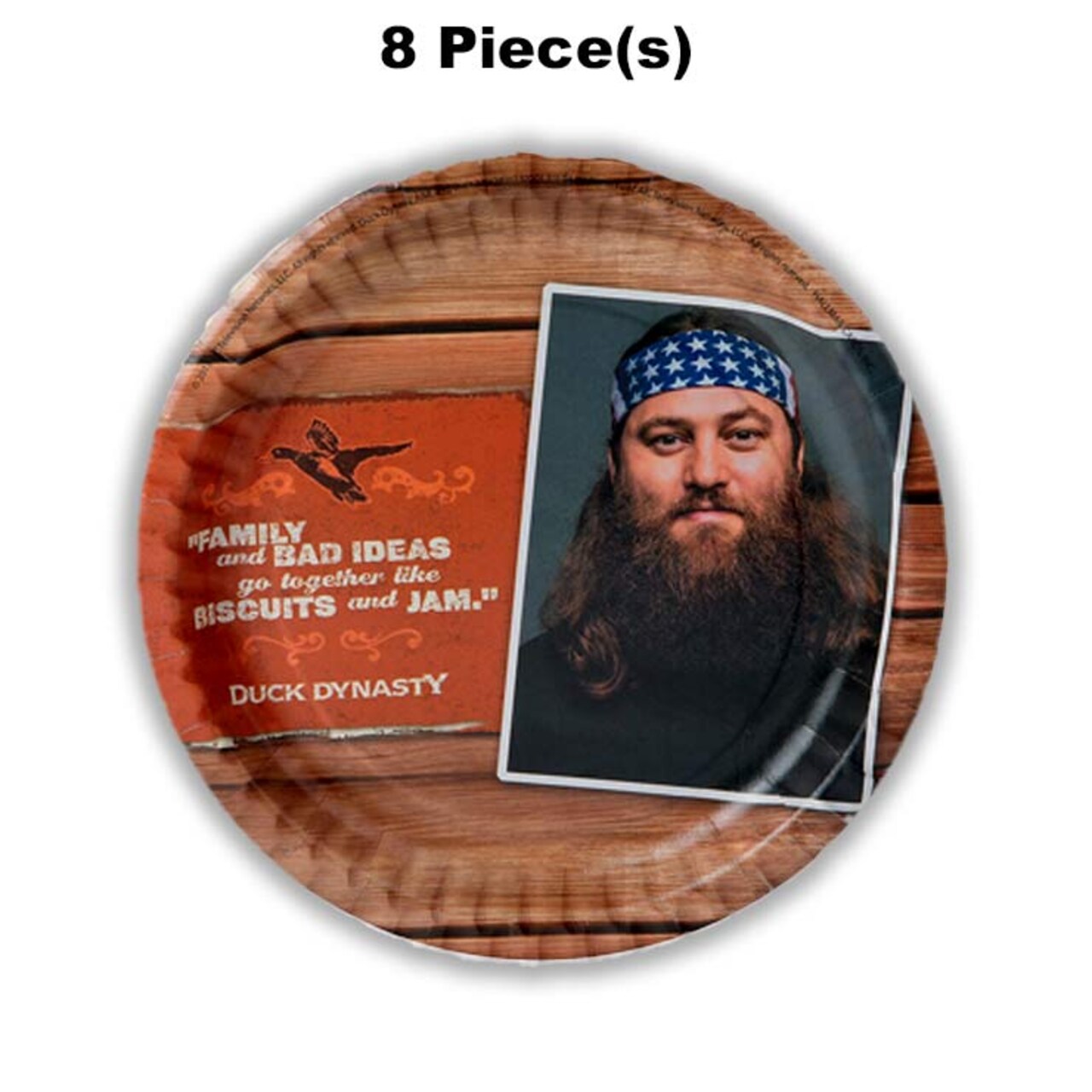 8 Ct. Duck Dynasty Party Dinner Plates 9" Family Character Paper Plates