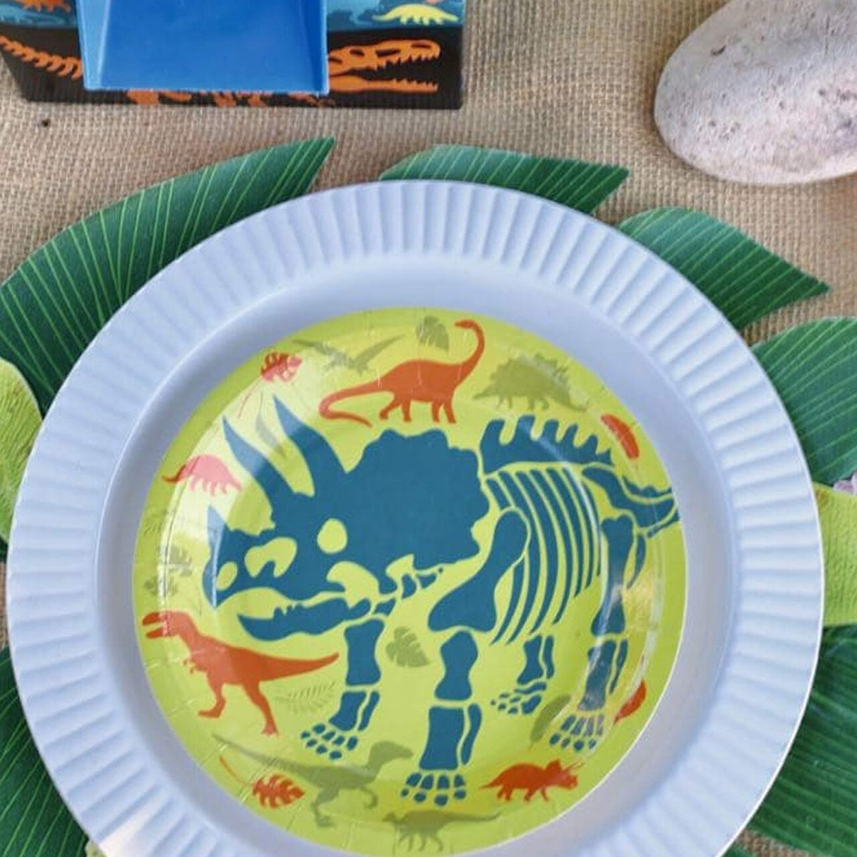 8 Ct. Dino Dig Triceratops Paper Dessert Plates 7-Inch Party Plates