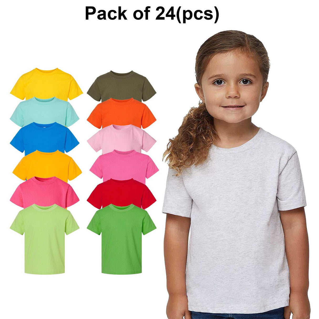 24 Pack: RADYAN® - Juvy Short Sleeve Crew Neck T-Shirt