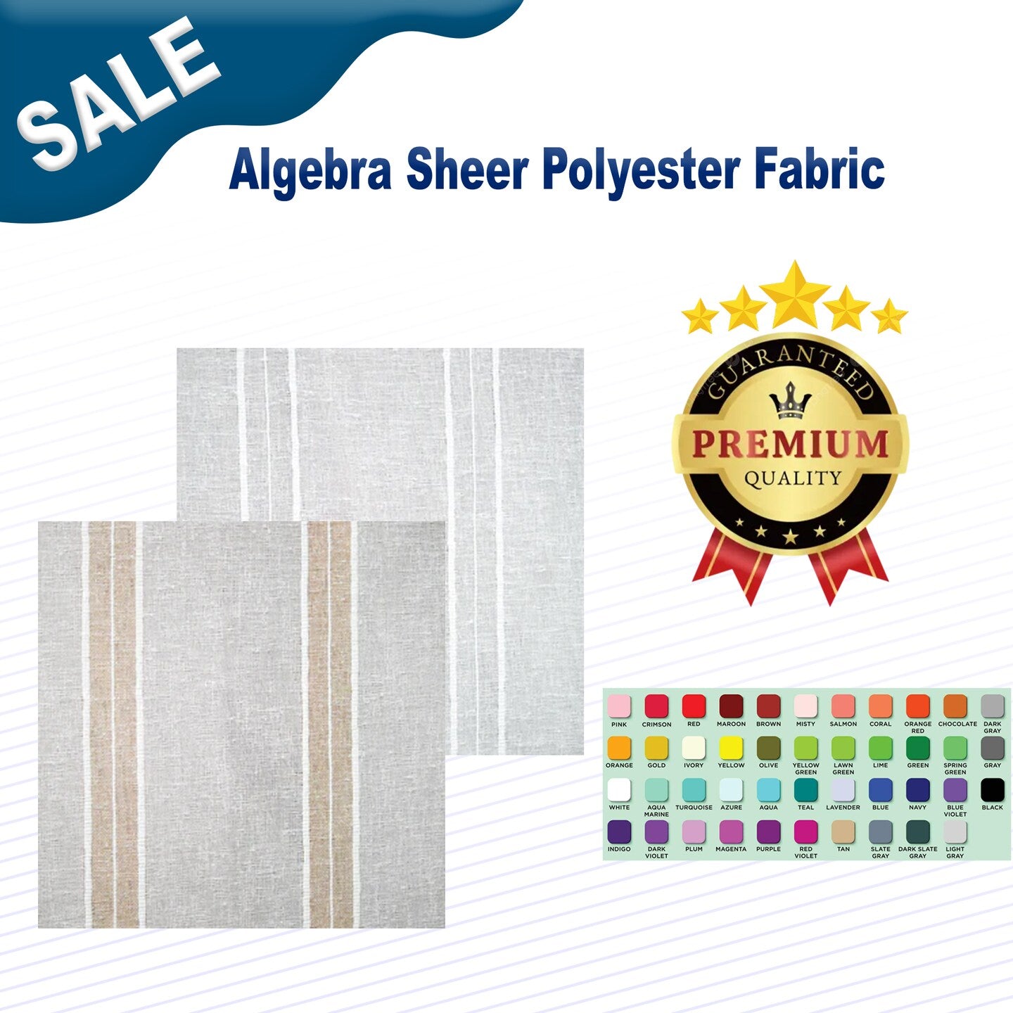 1 Yard Algebra Sheer Polyester Fabric