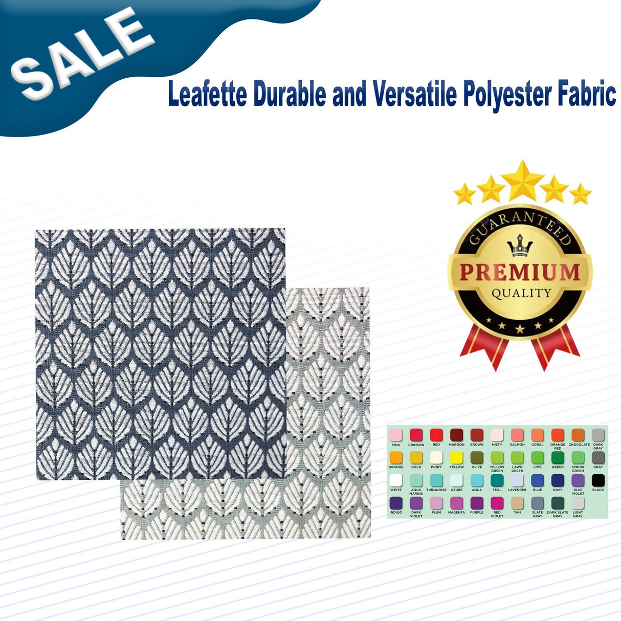 1 Yard Leafette Durable and Versatile Polyester Fabric
