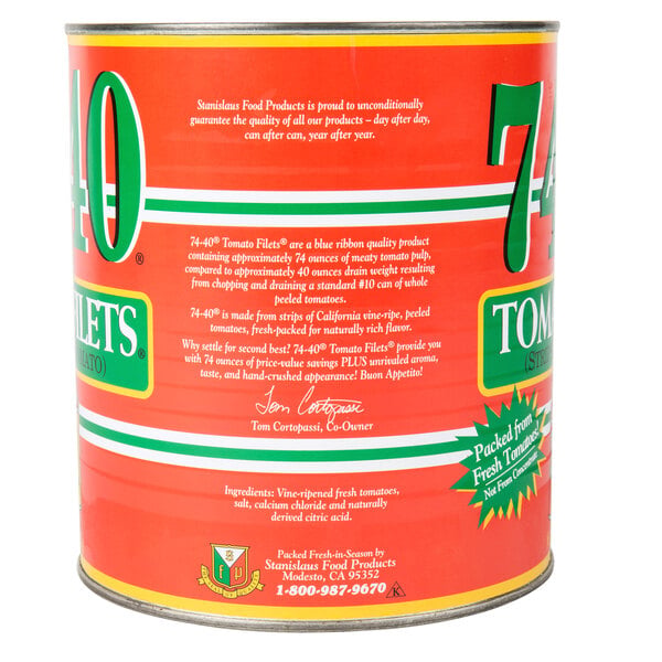 Stanislaus #10 Can 74-40 Tomato Filets - 6/Case