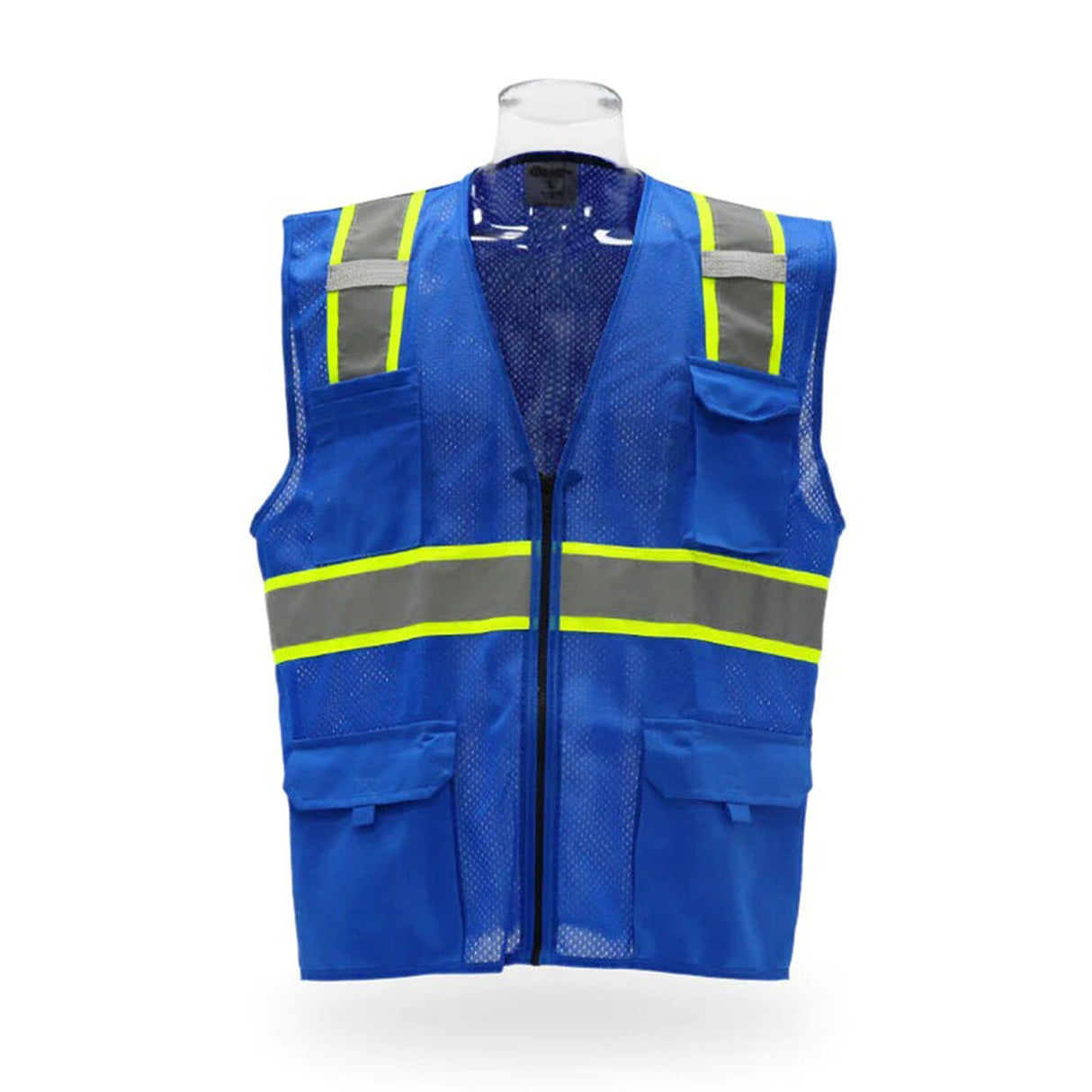 RADYAN® High Visibility Multi Pocket Safety Vest with Reflective Stripes Zipper Front