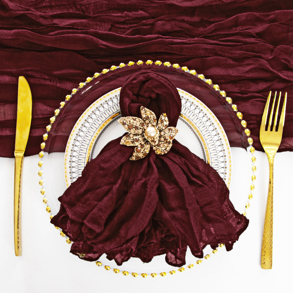 Cheesecloth Cloth Dinner Napkin 20x20 Burgundy