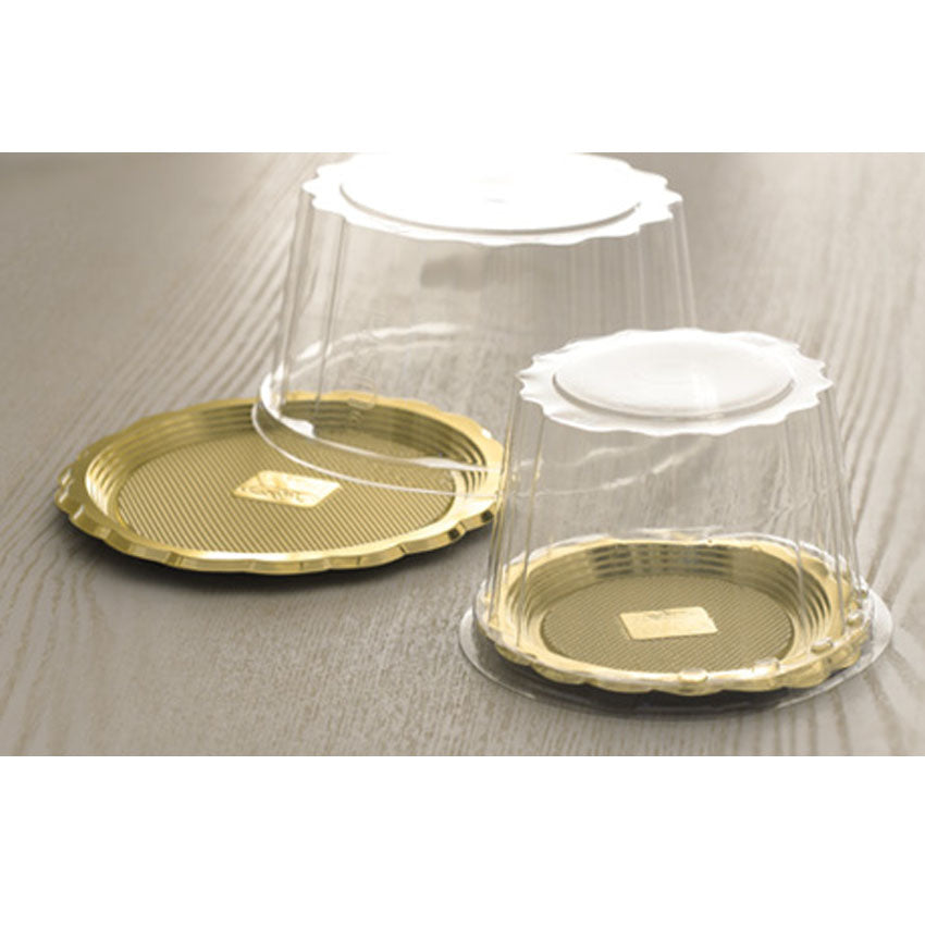 Alcas Round Mini Medoro Tray, Gold, 12 cm (4.72") - Pack of 100