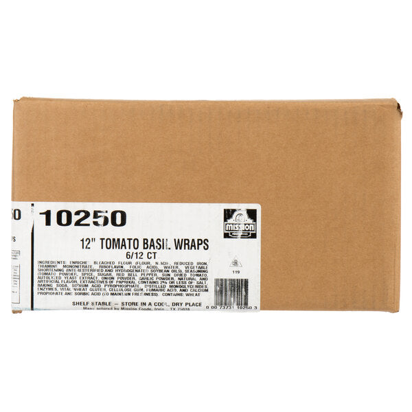 Mission 12" Tomato Basil Tortillas - 72/Case