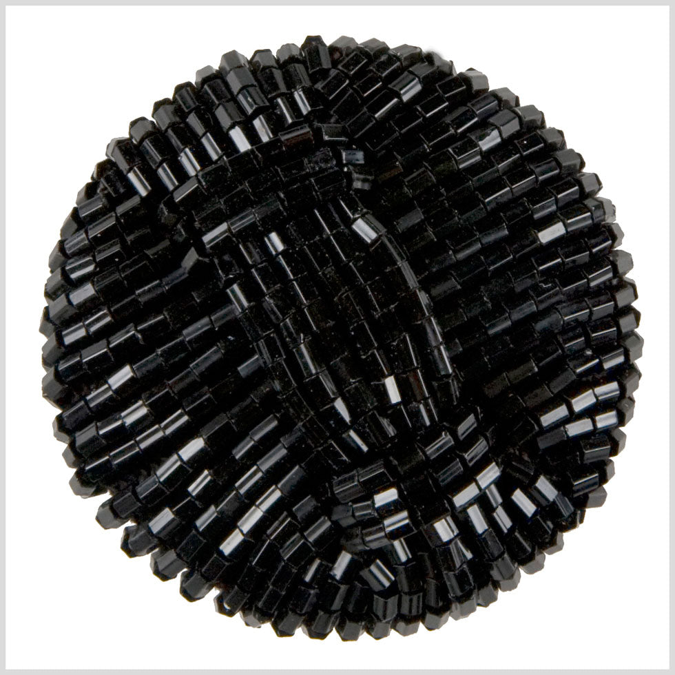 Black Beaded Shank Back Button - 66L/42mm