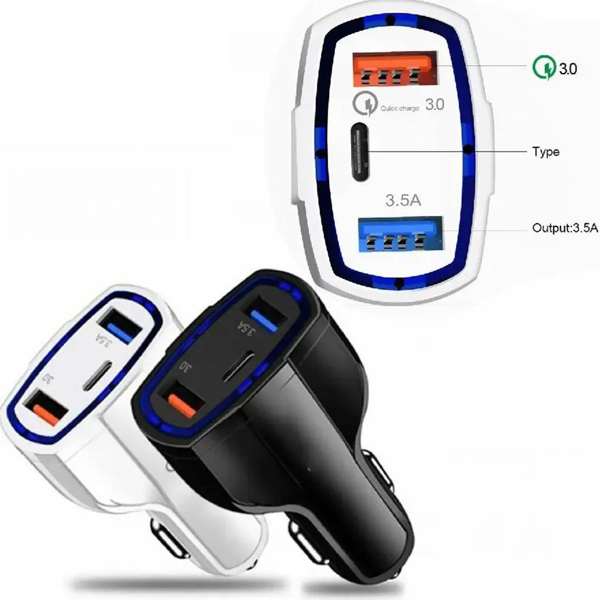 Best Car Charger | Max Output 3.0A (2 USB) | Ultimate Fast Car Charger | MINA® -