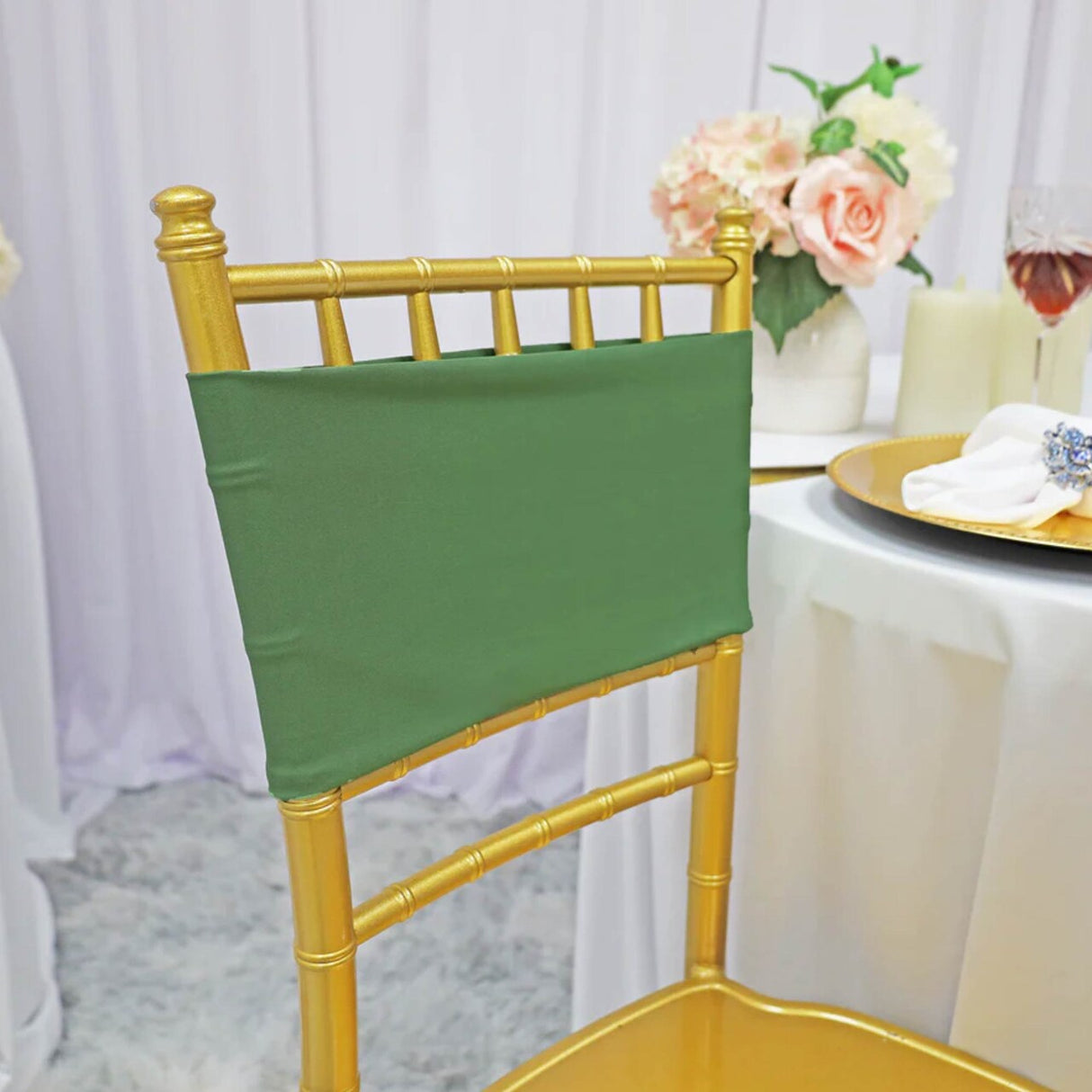 10 Pieces Canary Yellow Stretch Spandex Chair Bands 7 x 13 Inches