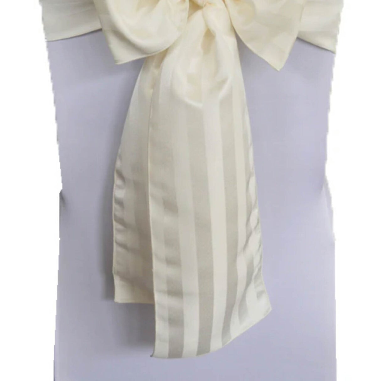 10 Pieces Ivory Striped Jacquard Polyester Chair Sashes 7.5"x108" for Elegant Events