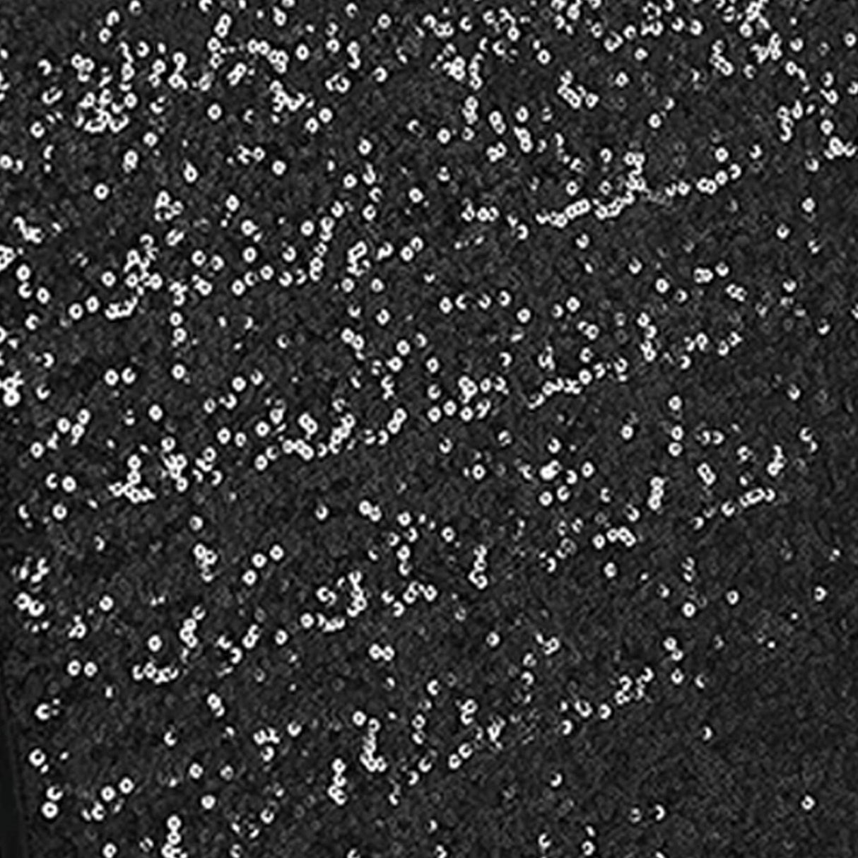 1 Piece Black Sequin Spandex Chair Cap 13.5 inch by 10 inch Banquet Wedding Cover