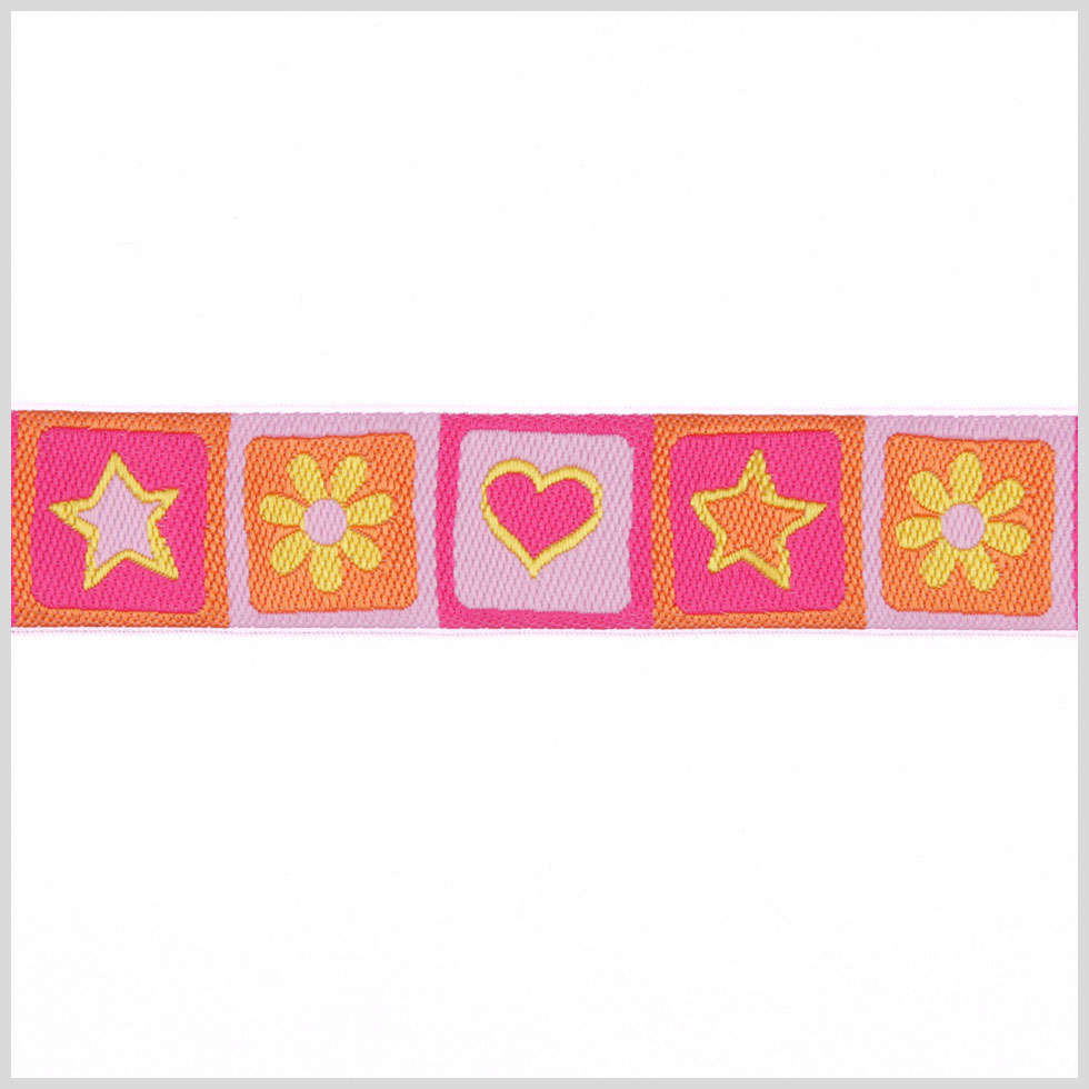 Orange/Pink French Jacquard Ribbon