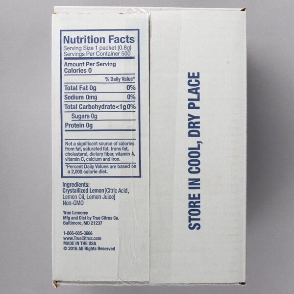 True Lemon® Unsweetened Lemon Mix Portion Packet 0.8 Gram - 500/Case