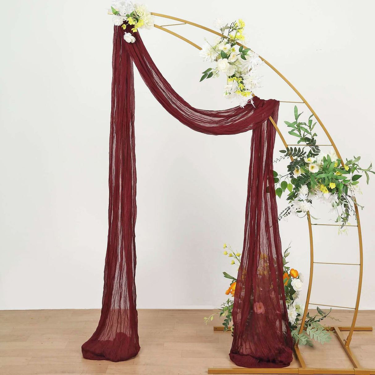 Gauze Cheesecloth Drape Curtain Panel Burgundy