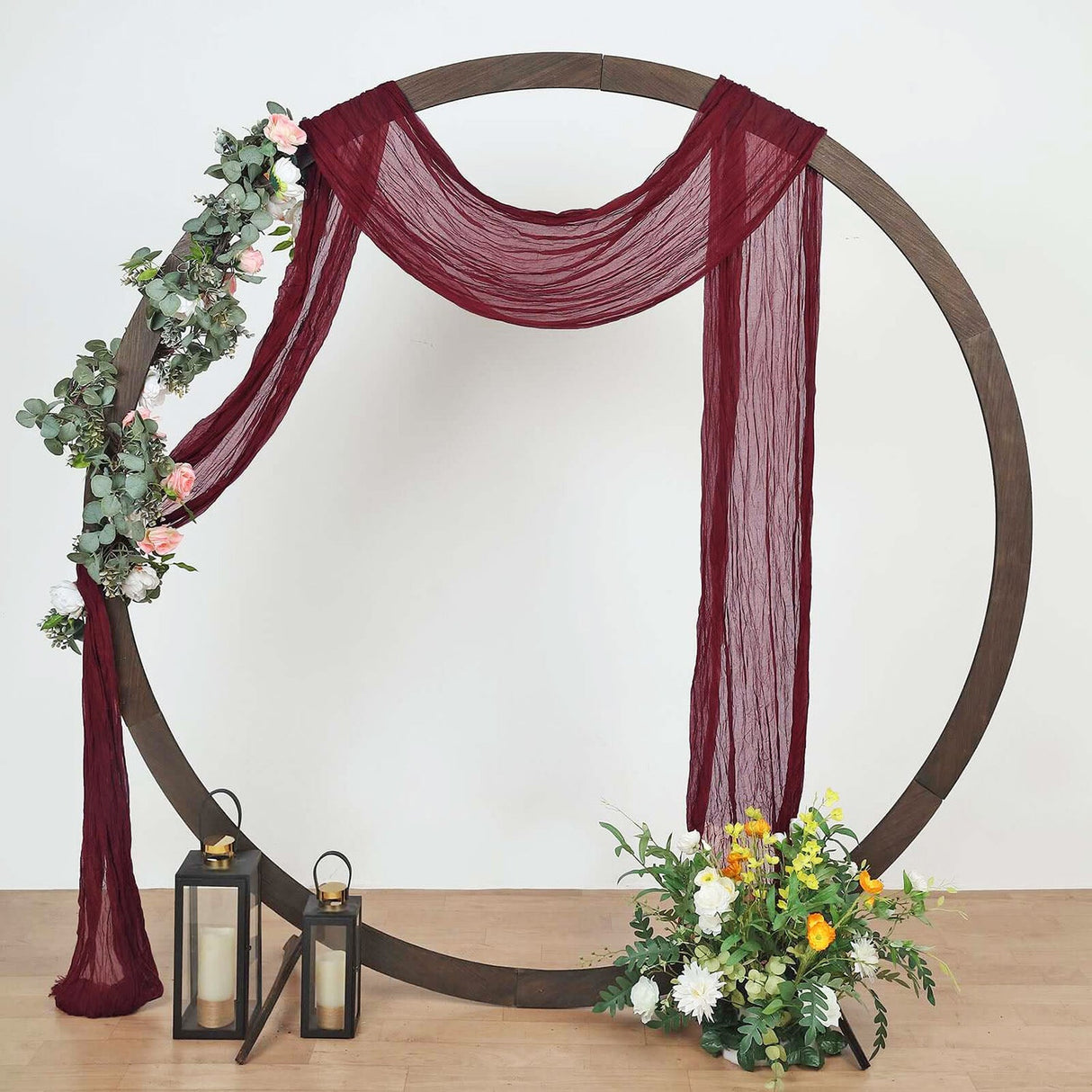 Gauze Cheesecloth Drape Curtain Panel Burgundy