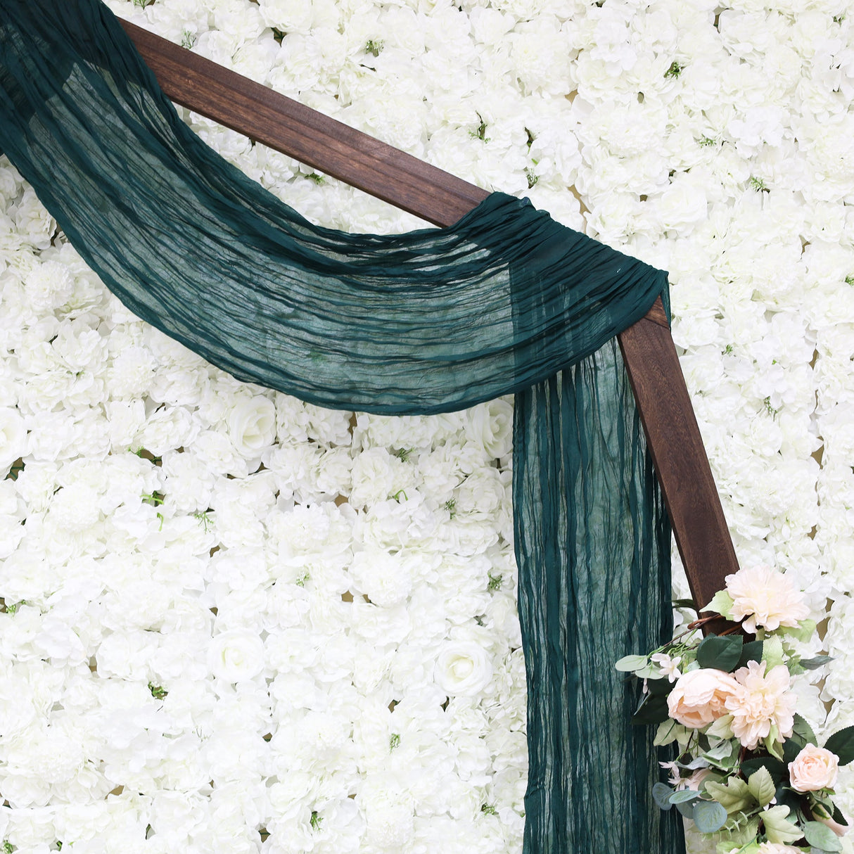 Cheesecloth Arch Drape Curtain Panel 20 ft x 38 in Hunter Green/Holly Green