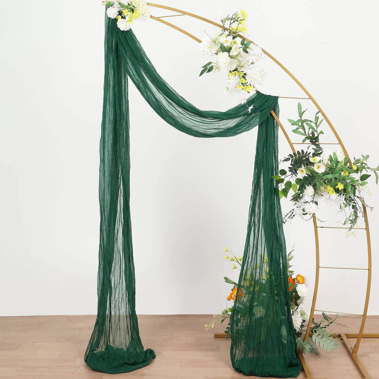 Cheesecloth Arch Drape Curtain Panel 20 ft x 38 in Hunter Green/Holly Green