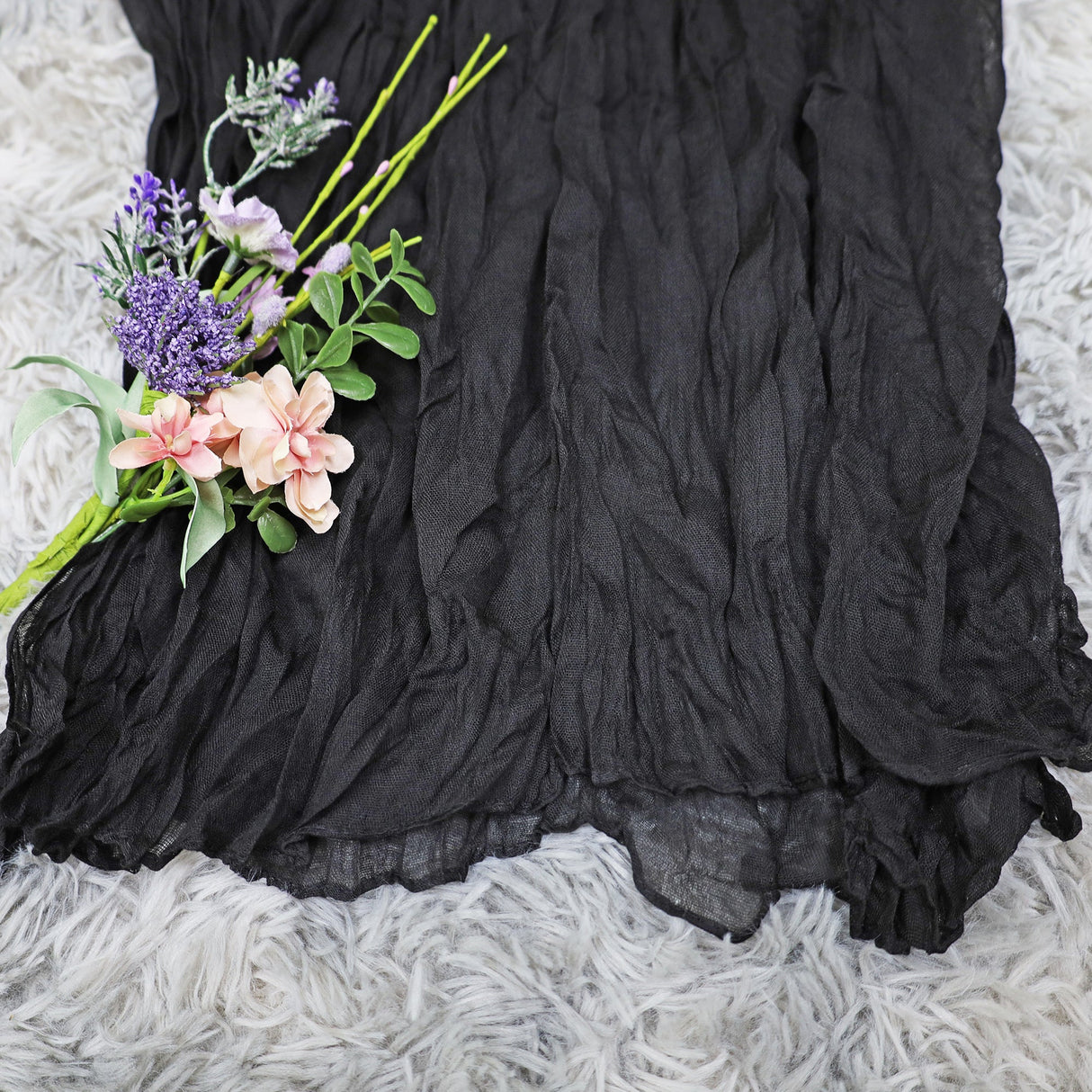 Cheesecloth Arch Drape Curtain Panel Black
