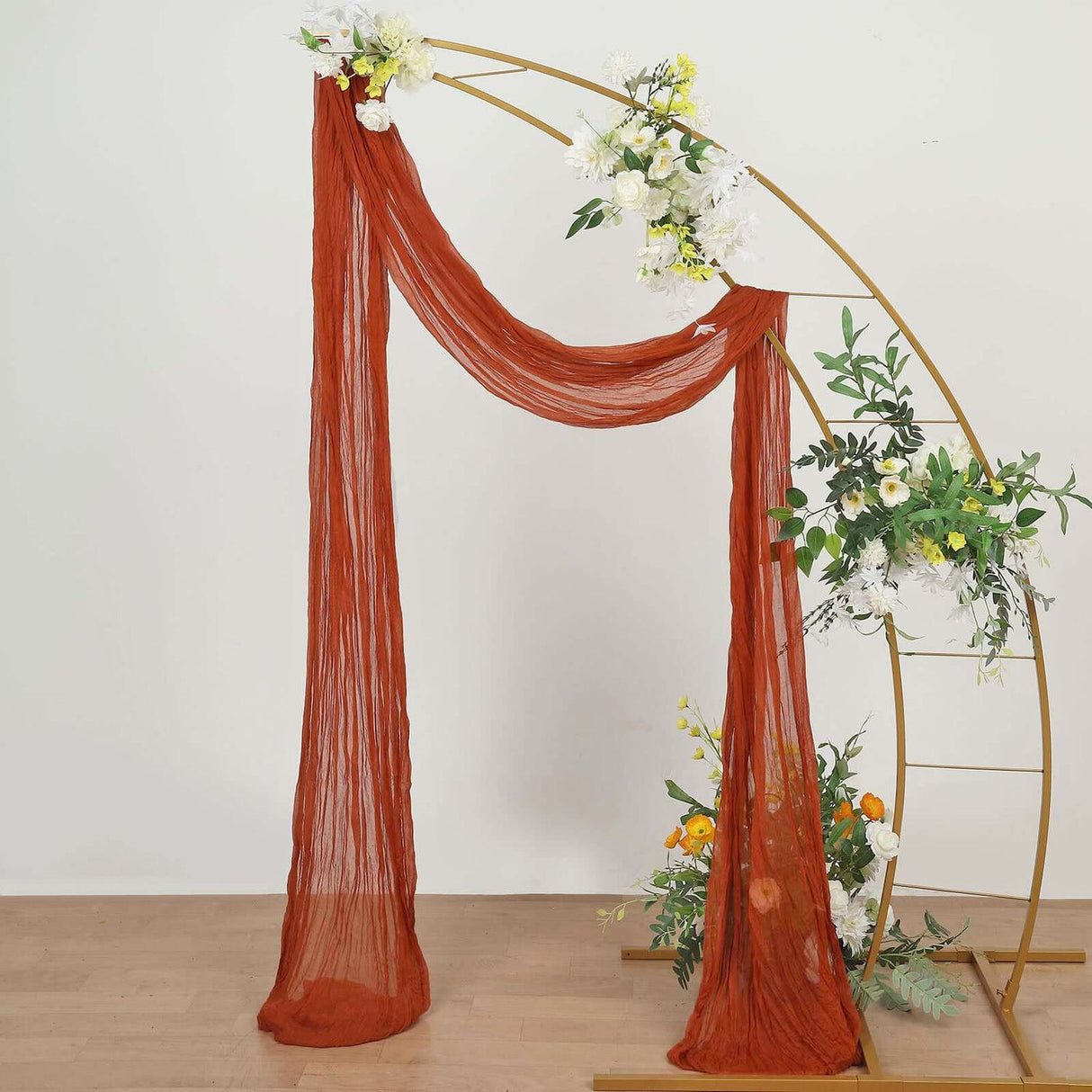 Gauze Cheesecloth Drape Curtain 20 ft x 38 in Rust/Burnt Orange