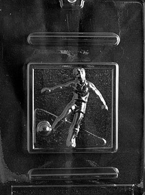 Soccer Player & Ball Plaque Chocolate Mold - LPS059