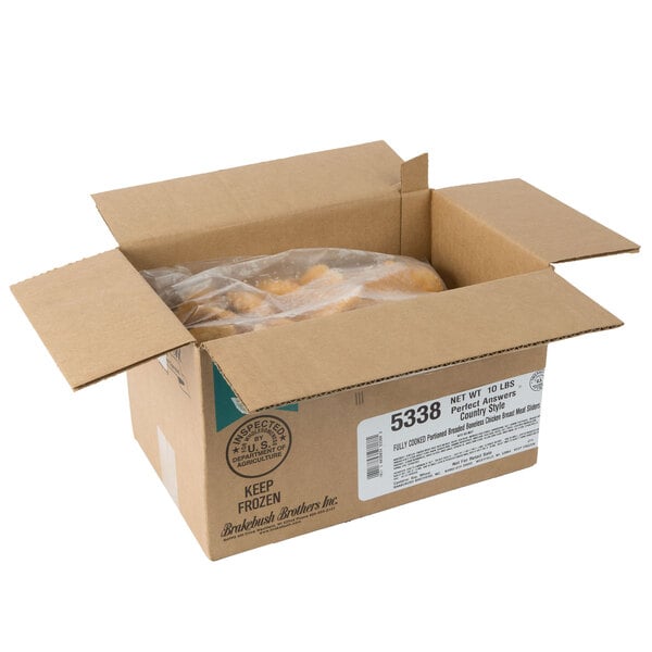 Brakebush Country Style 10 lb. Case 2 oz. Breaded Chicken Breast Sliders