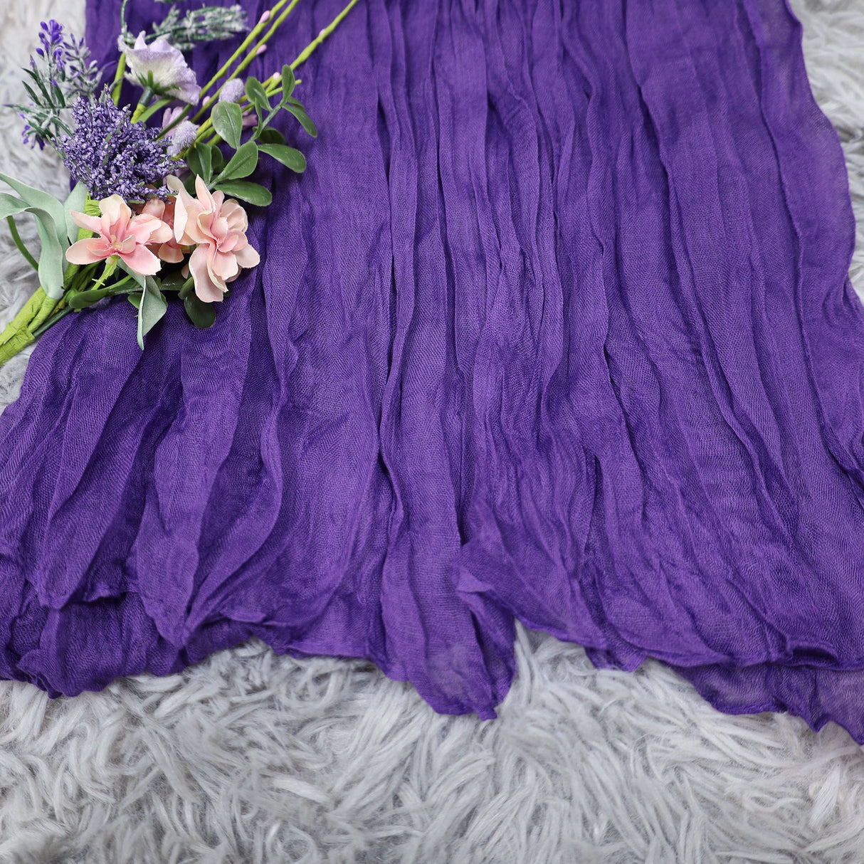 Cheesecloth Arch Drape Curtain Panel 20 ft x 38 in Regency Purple