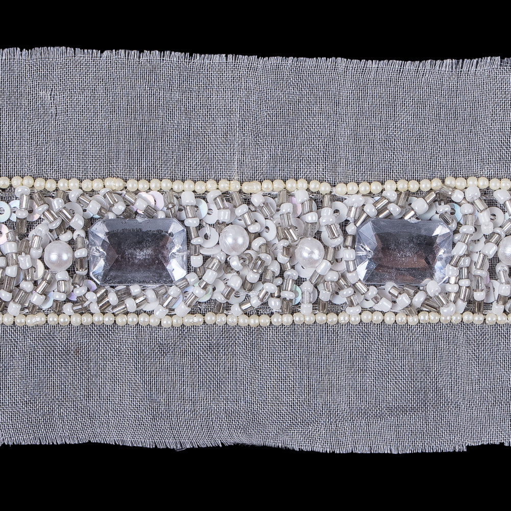 Multi Stone Elaborate Beaded Trim