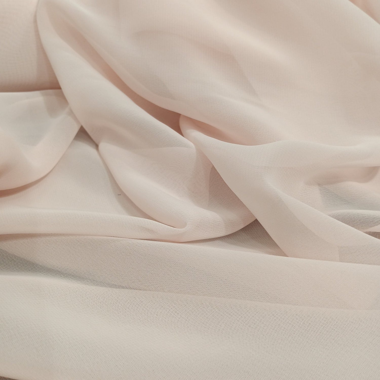 1 Yard Rose Powder Chiffon Fabric 60" Wide Lightweight Sheer Material 100% Polyester Bridal & Formal Wear