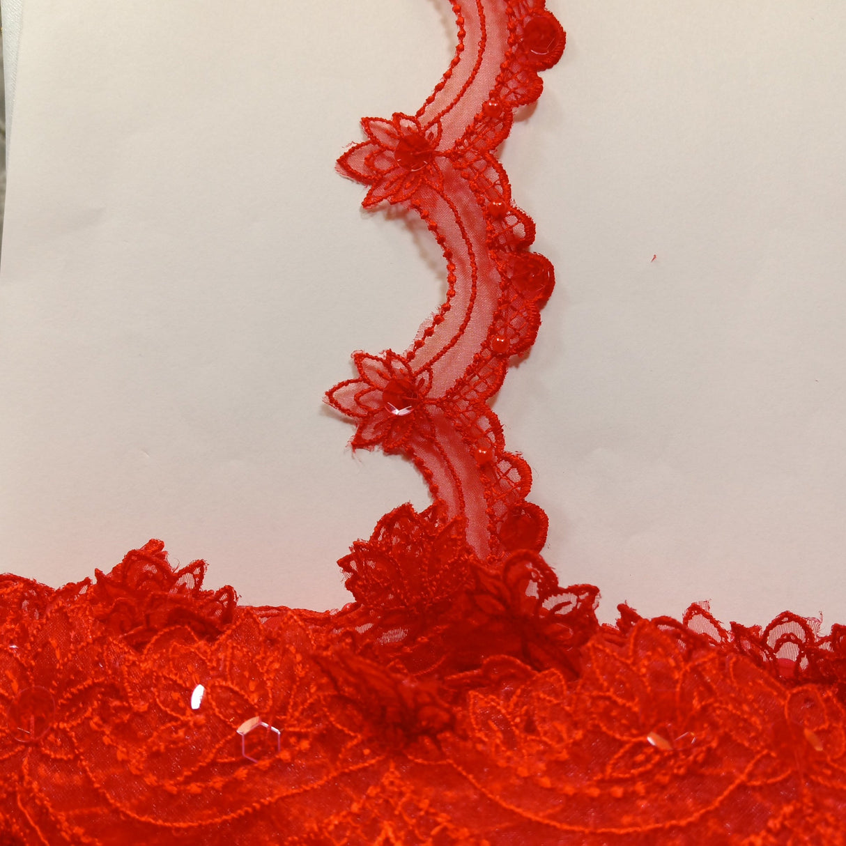 Beaded Lace Trimming on Organza
