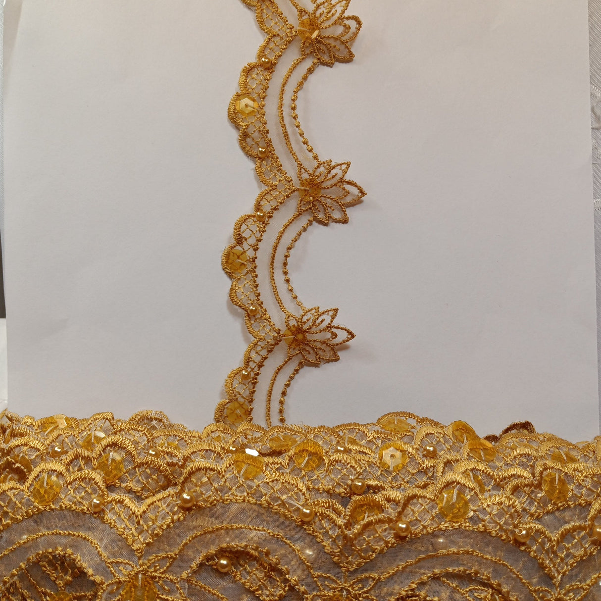 Beaded Lace Trimming on Organza