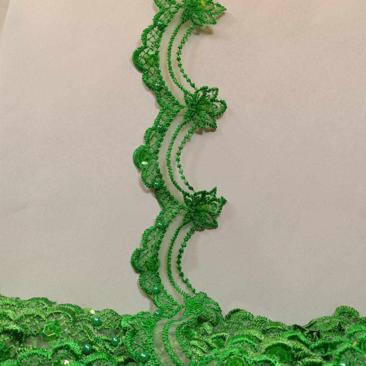 Beaded Lace Trimming on Organza
