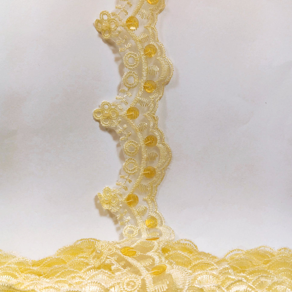 Beaded Lace Trimming on Polyester Organza