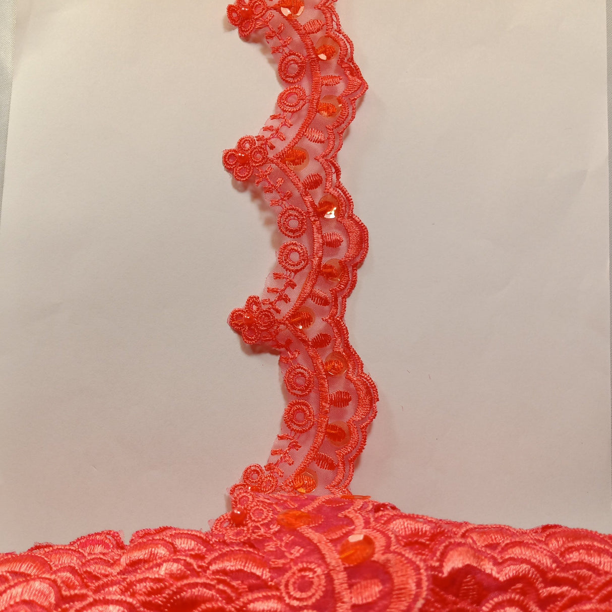 Beaded Lace Trimming on Polyester Organza