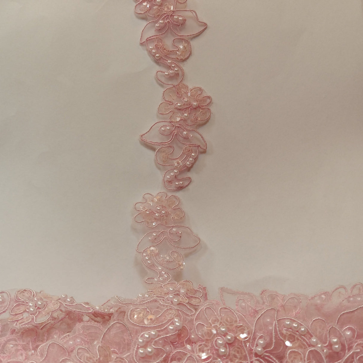 Beaded Corded Lace Trim 2" Polyester