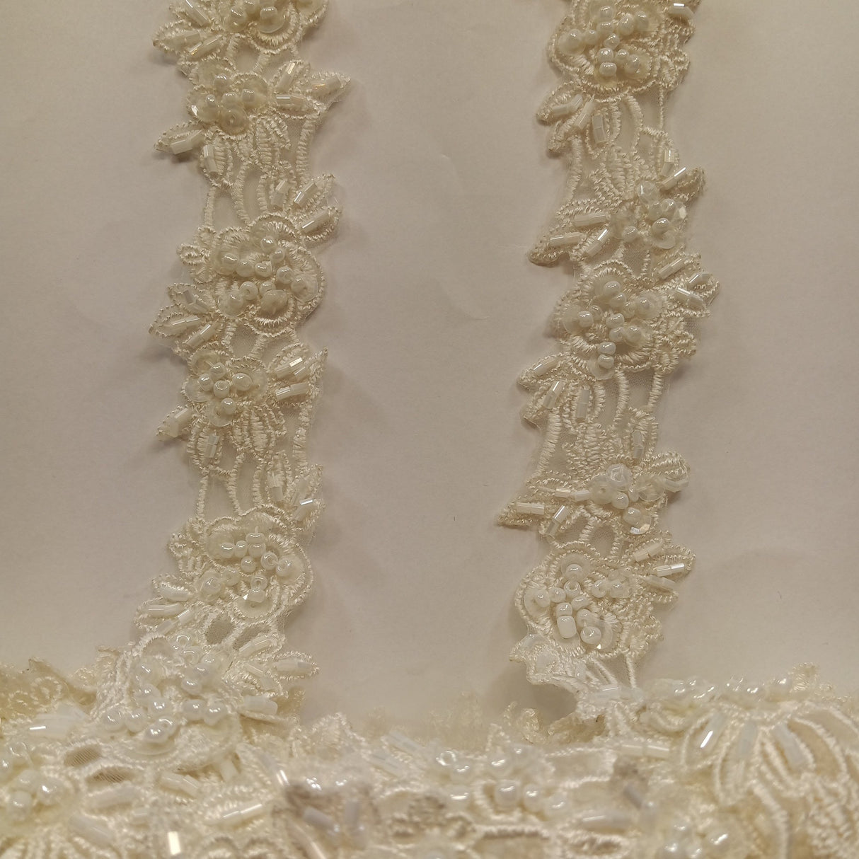Beaded Lace Trimming on Organza