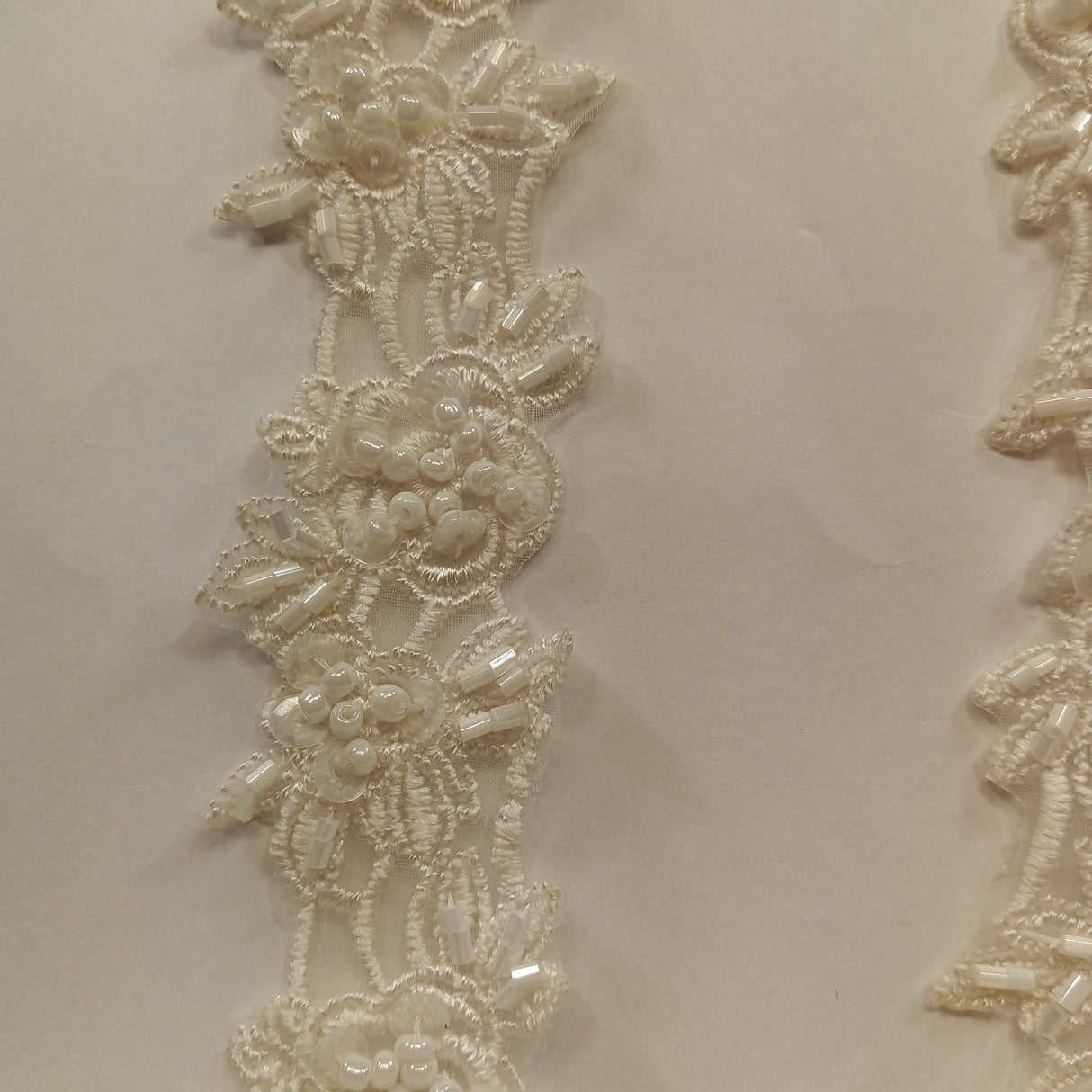 Beaded Lace Trimming on Organza