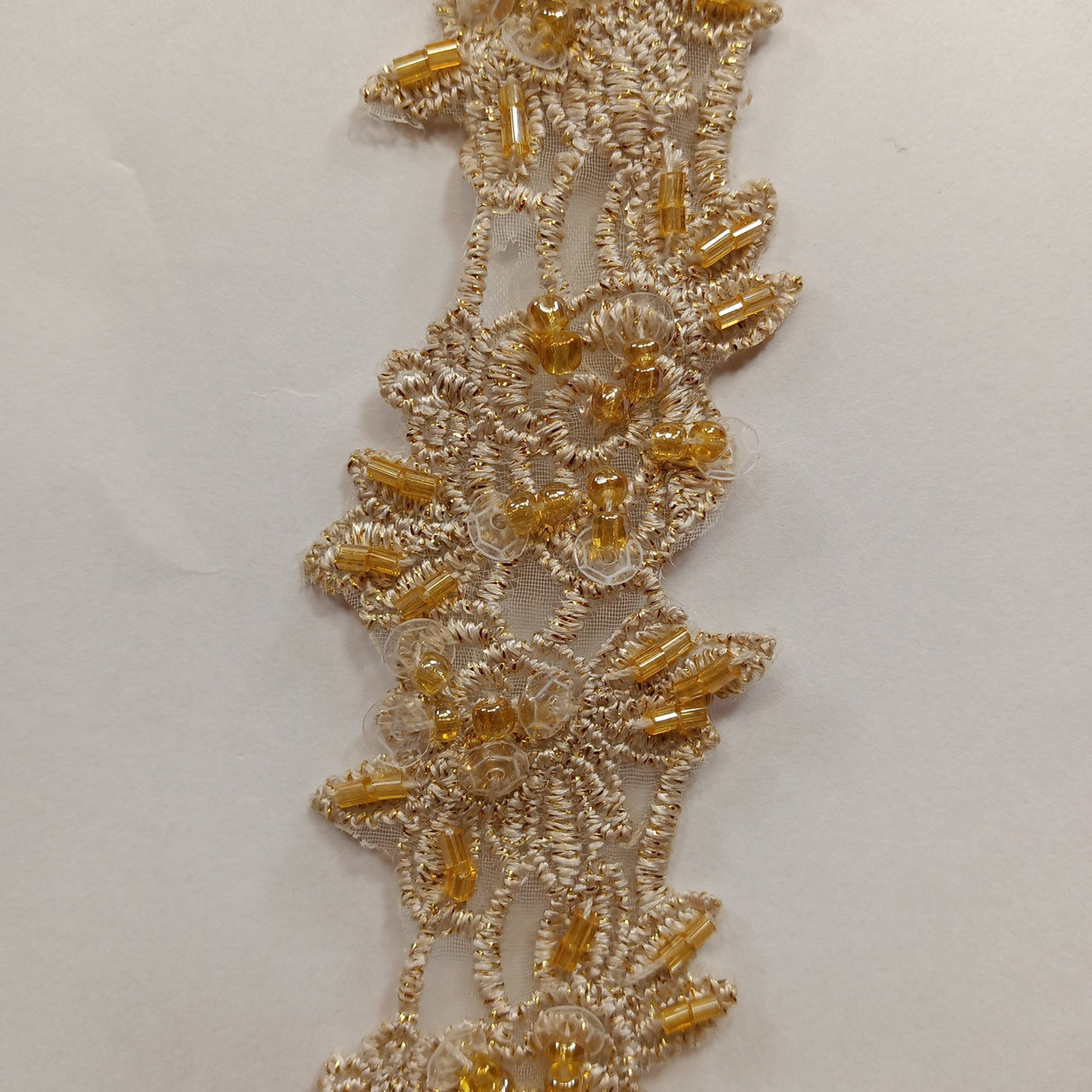Beaded Lace Trimming on Organza