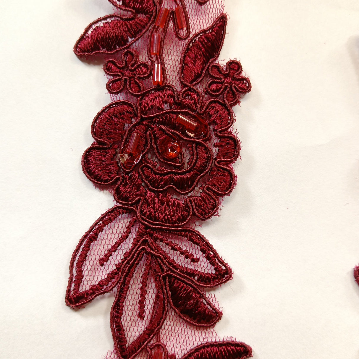 Beaded Corded Lace Trim 100% Polyester 1.5"