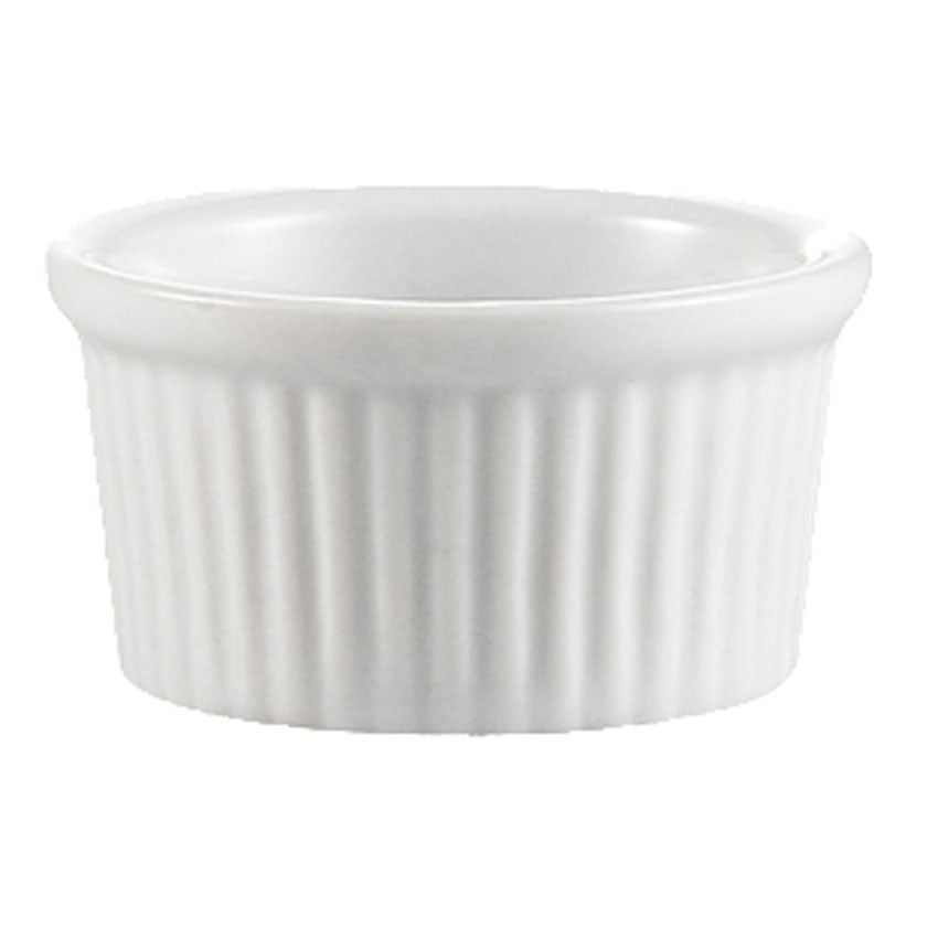 CAC RKF Festiware Super White China Fluted Ramekin, 3 oz.
