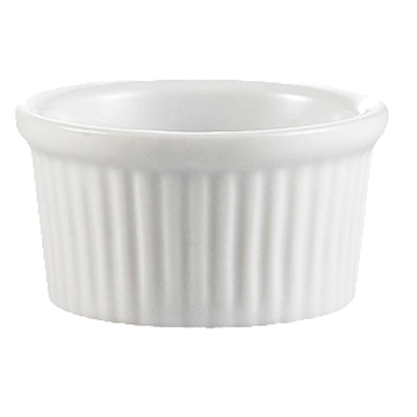 CAC RKF Festiware Super White China Fluted Ramekin, 10 oz.